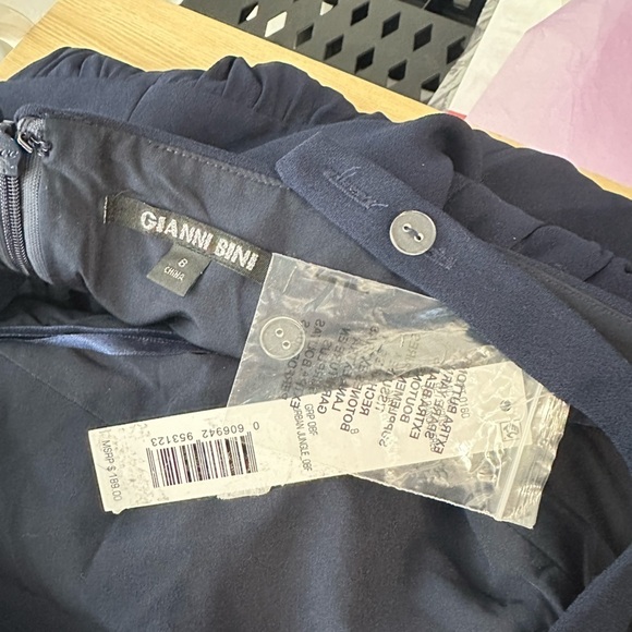 NWT Gianni Bini Danica Tiered Ruffle Sweetheart Dress in Navy Sz 8 - Picture 4 of 14